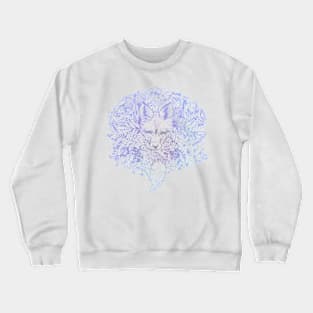 Pastel purple blue hiding fox Crewneck Sweatshirt